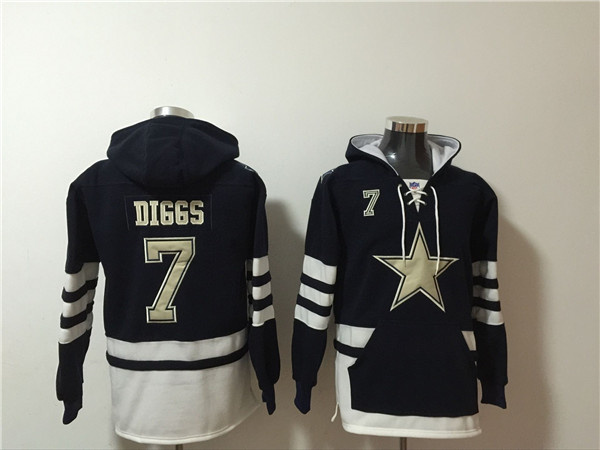 Men's Dallas Cowboys #7 Trevon Diggs Black Ageless Must-Have Lace-Up Pullover Hoodie